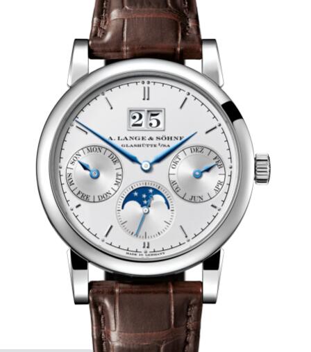 (image for) A Lange Sohne Saxonia annual calendar Replica Watch White gold with dial in argenté 330.026