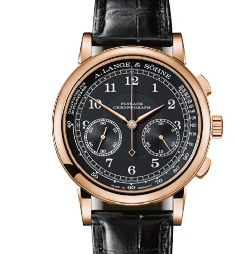(image for) A Lange Sohne 1815 CHRONOGRAPH Replica Watch Pink gold with dial in black 414.031