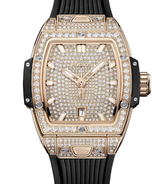(image for) HUBLOT Spirit of Big Bang King Gold Full Pavé Replica Watch 682.OX.9000.RX.1604