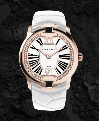 (image for) Roger Dubuis Velvet Pink gold - White alligator strap RDDBVE0069 Replica Watch Rose gold White