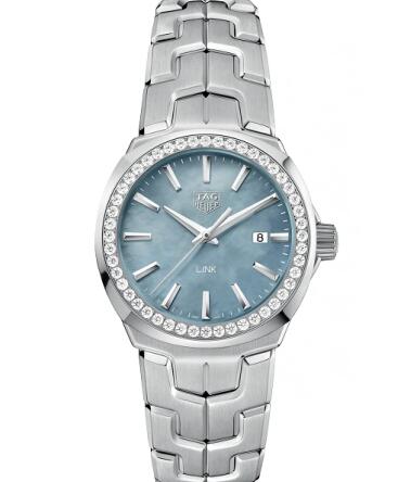 (image for) TAG Heuer Link Quartz 32mm Stainless Steel Diamond Blue MOP Replica Watch WBC1315.BA0600